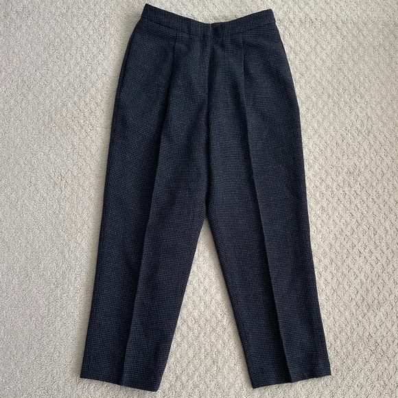 Liz Claiborne 100% Wool Pleated Tweed Trousers/Pants 10 Classic Office Workwear - Picture 1 of 16